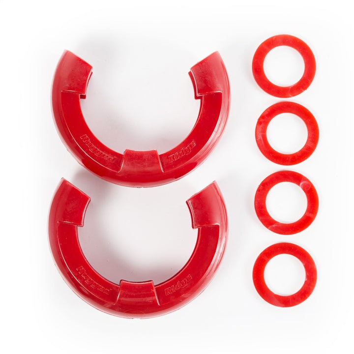 Rugged Ridge Red 7/8in D-Ring Isolator Kit - Bull Strap