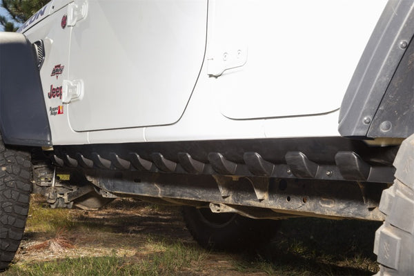 Rugged Ridge Rocker Guard Kit Body Armor 4 Door 18-20 Jeep Wrangler JL - Bull Strap