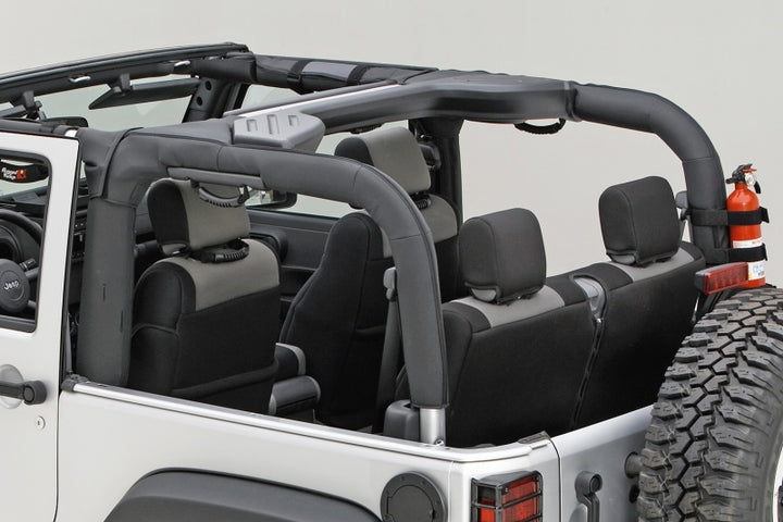 Rugged Ridge Roll Bar Cover Black Polyester 07-18 Jeep Wrangler JK - Bull Strap