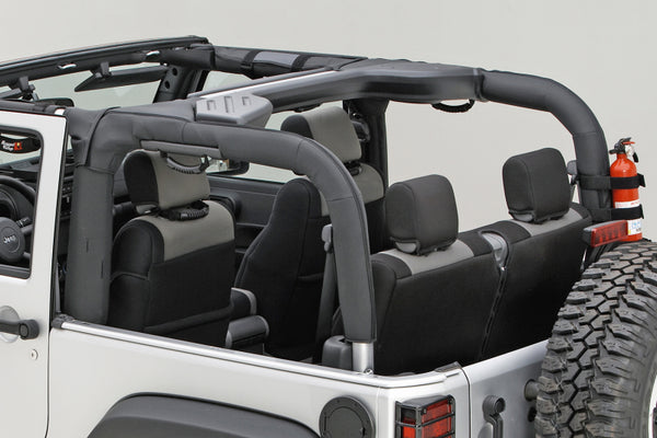 Rugged Ridge Roll Bar Cover Black Vinyl 07-18 Jeep Wrangler JK - Bull Strap