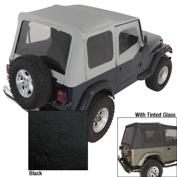 Rugged Ridge S-Top Door Skins Black Tinted Windows 88-95 Jeep Wrangler YJ - Bull Strap