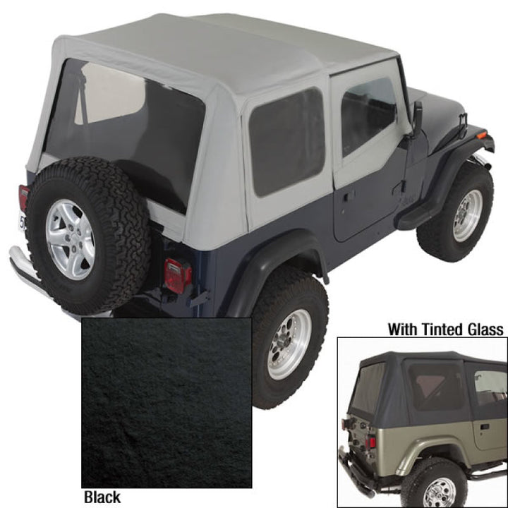 Rugged Ridge S-Top Door Skins Black Tinted Windows 88-95 Jeep Wrangler YJ - Bull Strap