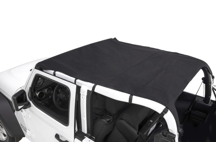 Rugged Ridge Savannah Brief Top Diamond Black 10-18 Jeep Wrangler JL 2-Door - Bull Strap