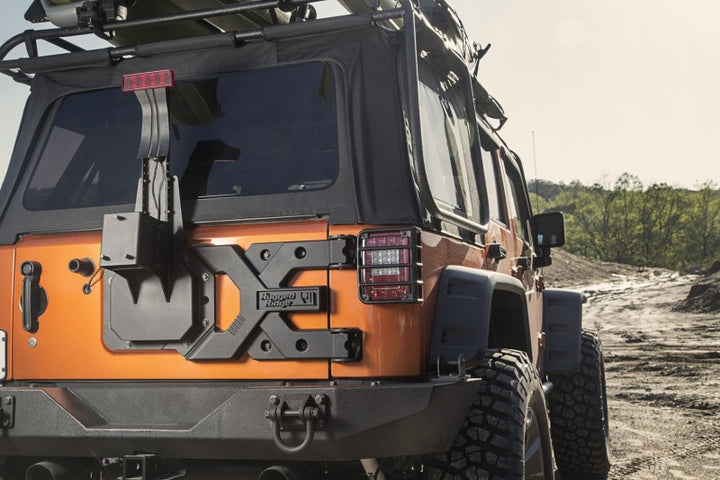 Rugged Ridge Spartacus HD Tire Carrier Kit 07-18 Jeep Wrangler - Bull Strap