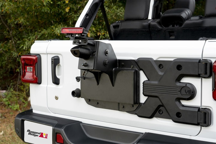 Rugged Ridge Spartacus HD Tire Carrier Wheel Mount 18-20 Jeep Wrangler JL - Bull Strap