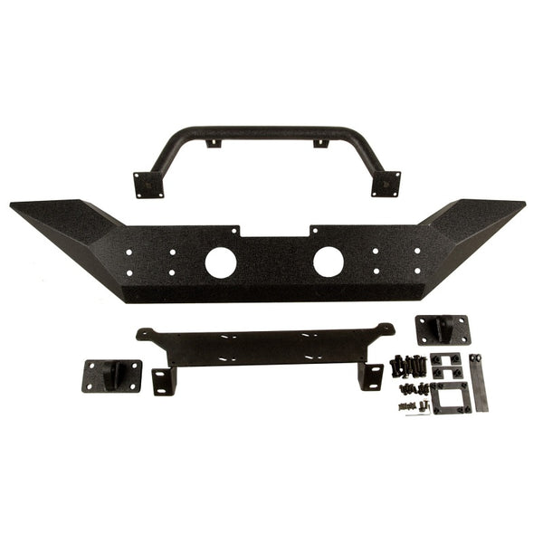 Rugged Ridge Spartan Front Bumper HCE W/Overrider 07-18 Jeep Wrangler JK - Bull Strap