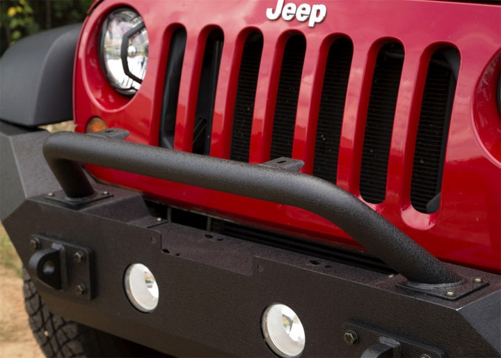 Rugged Ridge Spartan Front Bumper HCE W/Overrider 07-18 Jeep Wrangler JK - Bull Strap