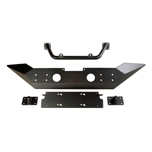 Rugged Ridge Spartan Front Bumper HCE W/Overrider 18-20 Jeep Wrangler JL/JT - Bull Strap