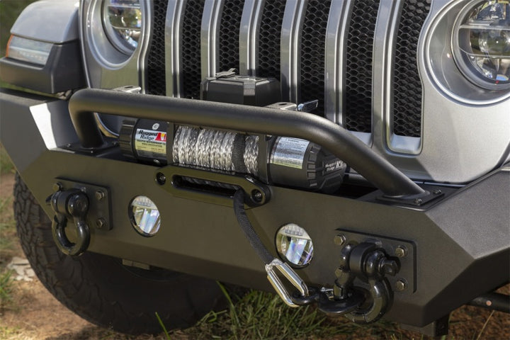 Rugged Ridge Spartan Front Bumper HCE W/Overrider 18-20 Jeep Wrangler JL/JT - Bull Strap