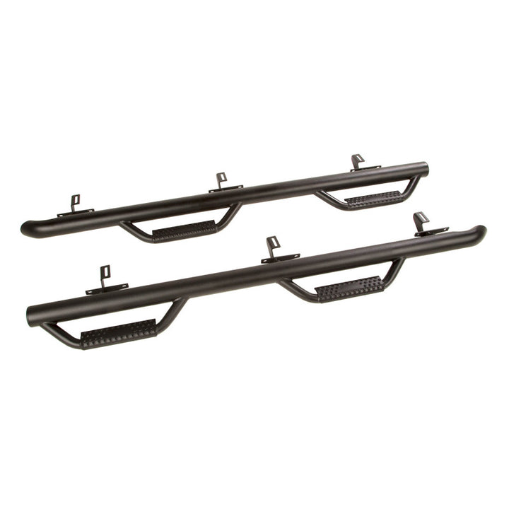 Rugged Ridge Spartan Nerf Bar Textured Black 07-18 Jeep Wrangler JKU 4 Door - Bull Strap
