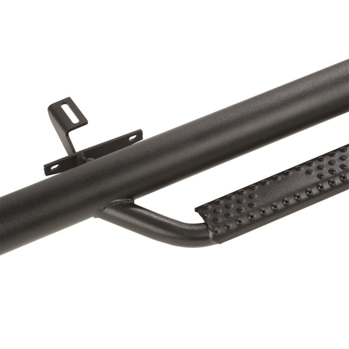 Rugged Ridge Spartan Nerf Bar Textured Black 07-18 Jeep Wrangler JKU 4 Door - Bull Strap