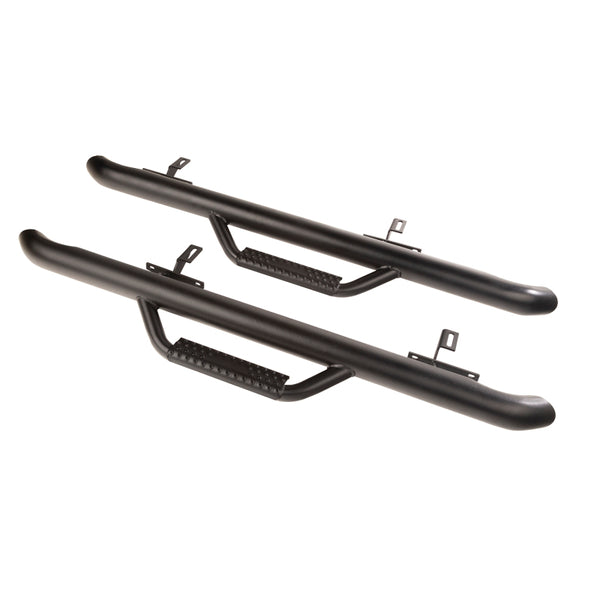 Rugged Ridge Spartan Nerf Bar Textured Black 18-20 Jeep Wrangler JL 2 Door - Bull Strap