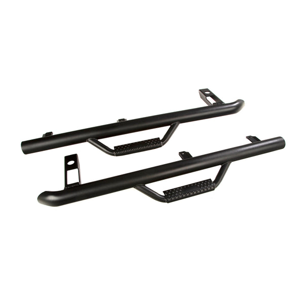 Rugged Ridge Spartan Nerf Bar Textured Black 97-06 Jeep Wrangler TJ - Bull Strap