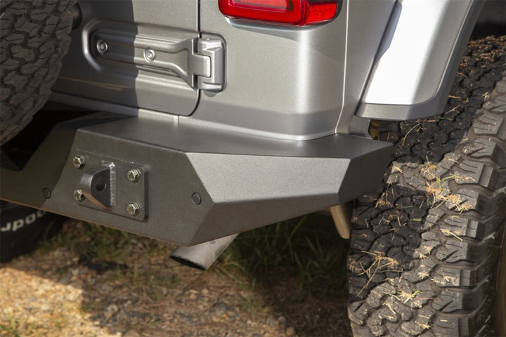 Rugged Ridge Spartan Rear Bumper Full Width 18-20 Jeep Wrangler JL - Bull Strap