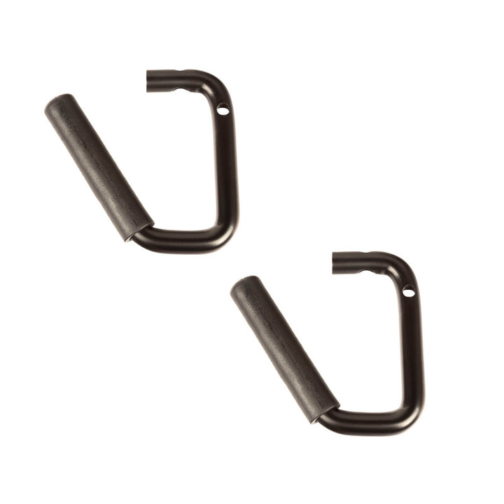 Rugged Ridge Steel Grab Handles Front Pair Black 07-18 Jeep Wrangler JK/JKU - Bull Strap