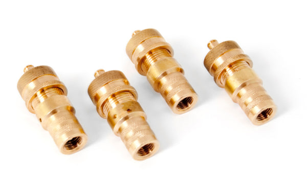 Rugged Ridge Tire Deflator Kit 4-Piece Brass - Bull Strap