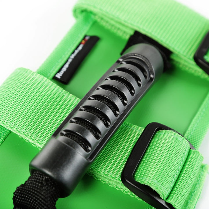 Rugged Ridge Ultimate Grab Handles Green 55-20 CJ/Jeep Wrangler /JT - Bull Strap