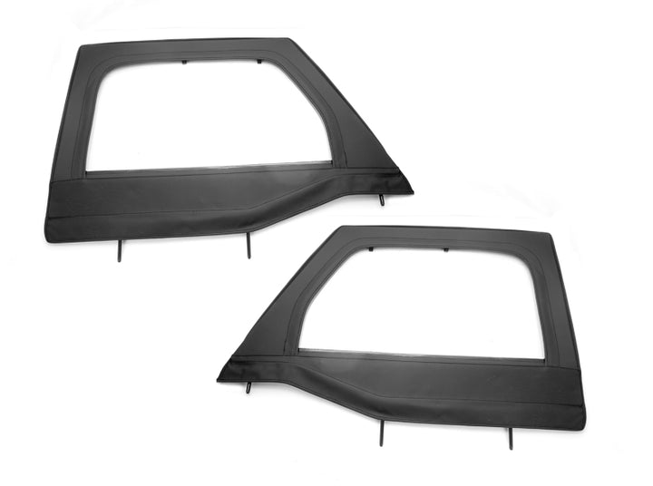 Rugged Ridge Upper Soft Door Kit Front Black Diamond 07-18 Jeep Wrangler JK - Bull Strap