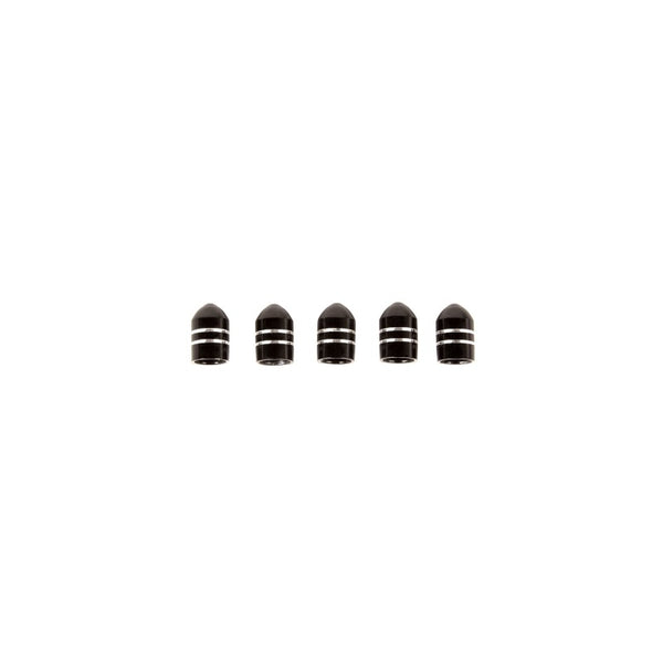 Rugged Ridge Valve Stem Cap Aluminum Black 5 Pack - Bull Strap