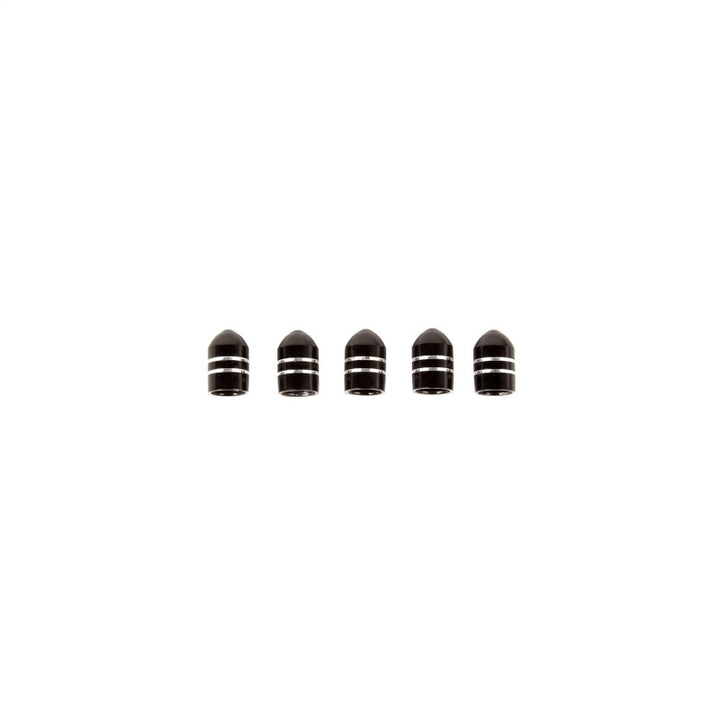 Rugged Ridge Valve Stem Cap Aluminum Black 5 Pack - Bull Strap