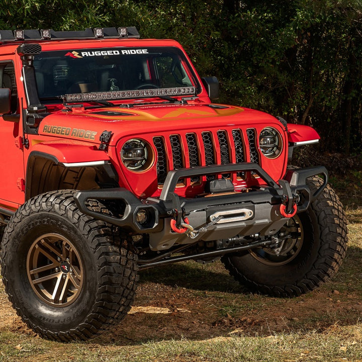 Rugged Ridge Venator Front Bumper Overrider 18-19 JL - Bull Strap