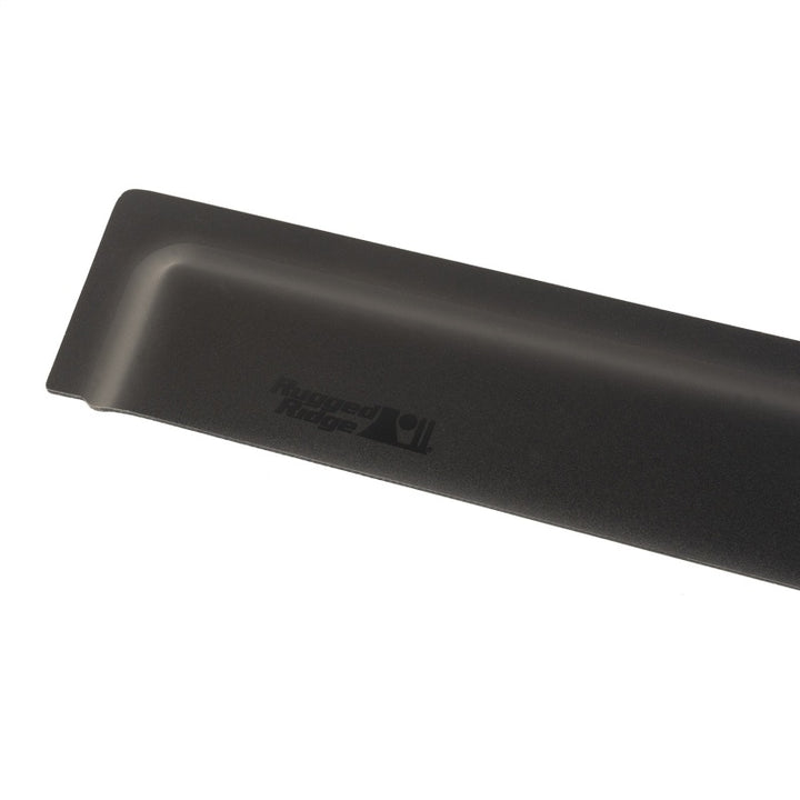 Rugged Ridge Window Visors Matte Black 18-19 2-Door Jeep Wrangler - Bull Strap