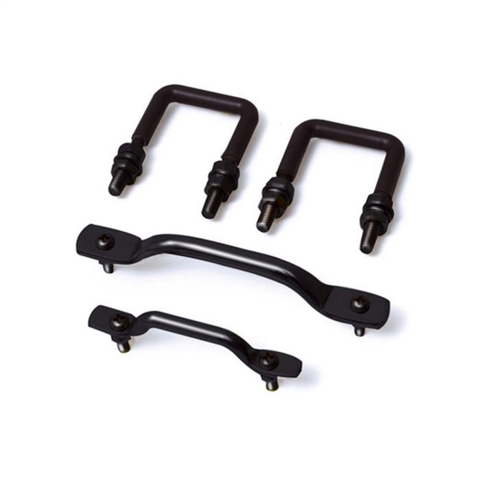 Rugged Ridge Windshield Tie Down Kit Black 55-95 Jeep CJ / Jeep Wrangler - Bull Strap