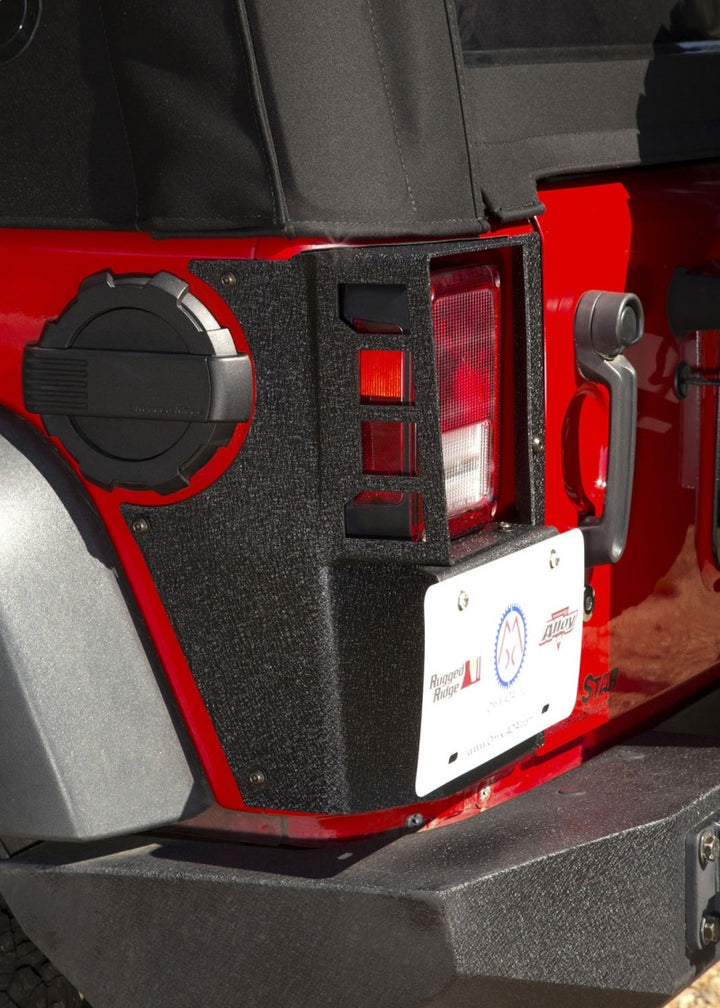Rugged Ridge XHD Corner Guard Rear 07-18 Jeep Wrangler JK 2-Door - Bull Strap