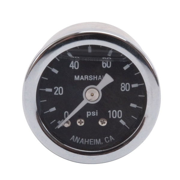 Russell Performance 100 psi fuel pressure gauge (Liquid-filled) - Bull Strap