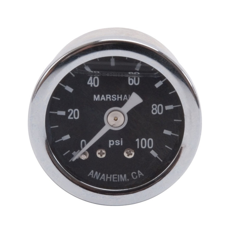 Russell Performance 100 psi fuel pressure gauge (Liquid-filled) - Bull Strap