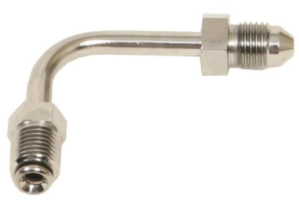 Russell Performance 3/8in-24 Inverted Flare to Male -3AN Steel Chrome 90 Degree Brake Line Fitting - Bull Strap