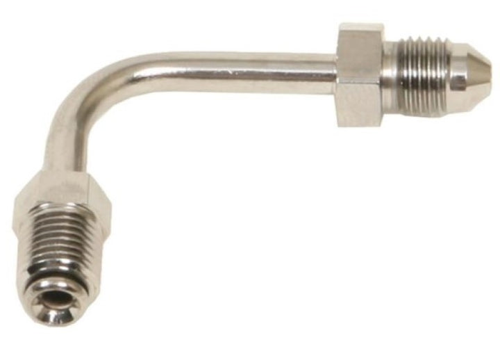Russell Performance 3/8in-24 Inverted Flare to Male -3AN Steel Chrome 90 Degree Brake Line Fitting - Bull Strap