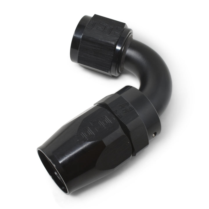 Russell Performance -6 AN Black 120 Degree Full Flow Swivel Hose End - Bull Strap
