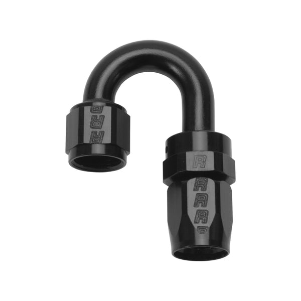 Russell Performance -6 AN Black 180 Degree Full Flow Swivel Hose End - Bull Strap