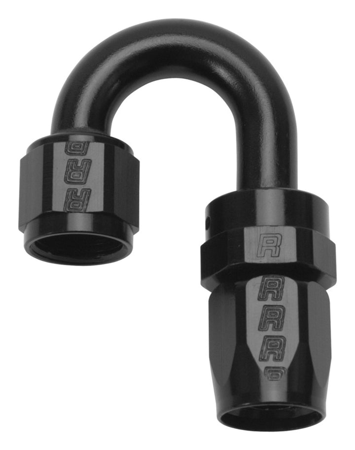 Russell Performance -6 AN Black 180 Degree Full Flow Swivel Hose End - Bull Strap