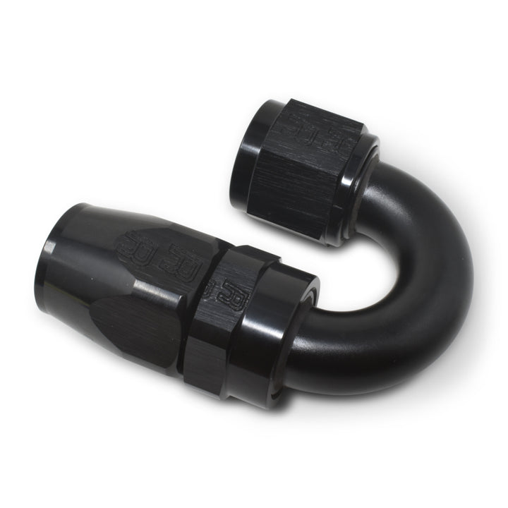 Russell Performance -6 AN Black 180 Degree Full Flow Swivel Hose End - Bull Strap
