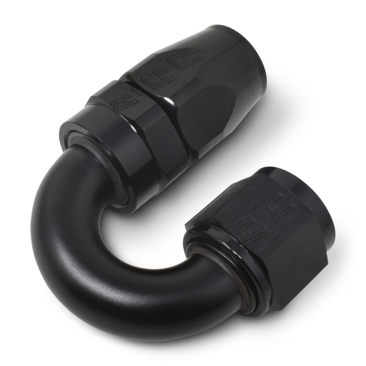 Russell Performance -6 AN Black 180 Degree Full Flow Swivel Hose End - Bull Strap