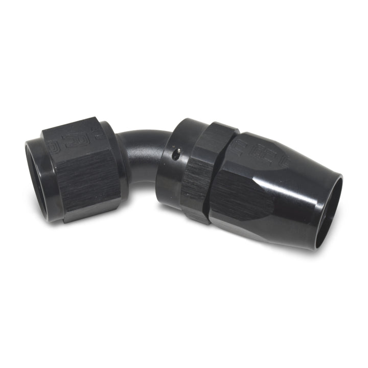 Russell Performance -6 AN Black 45 Degree Full Flow Hose End - Bull Strap