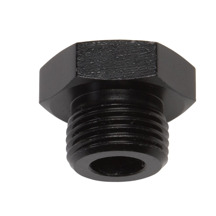 Russell Performance -8 AN Straight Thread Plug (Black) - Bull Strap