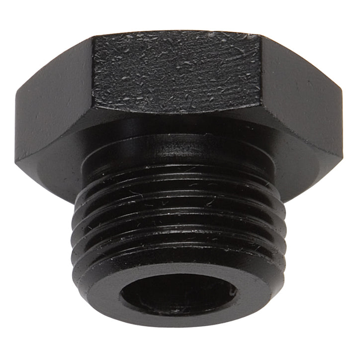 Russell Performance -8 AN Straight Thread Plug (Black) - Bull Strap