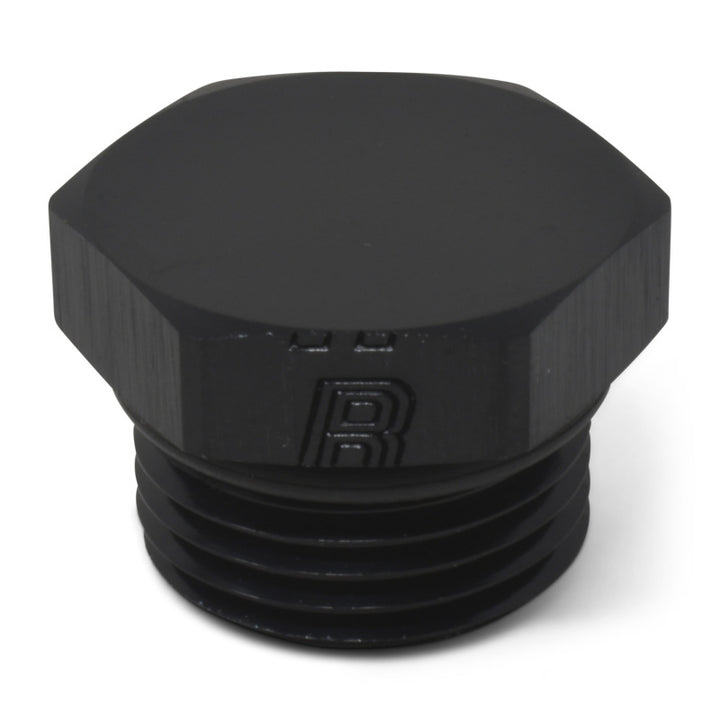 Russell Performance -8 AN Straight Thread Plug (Black) - Bull Strap