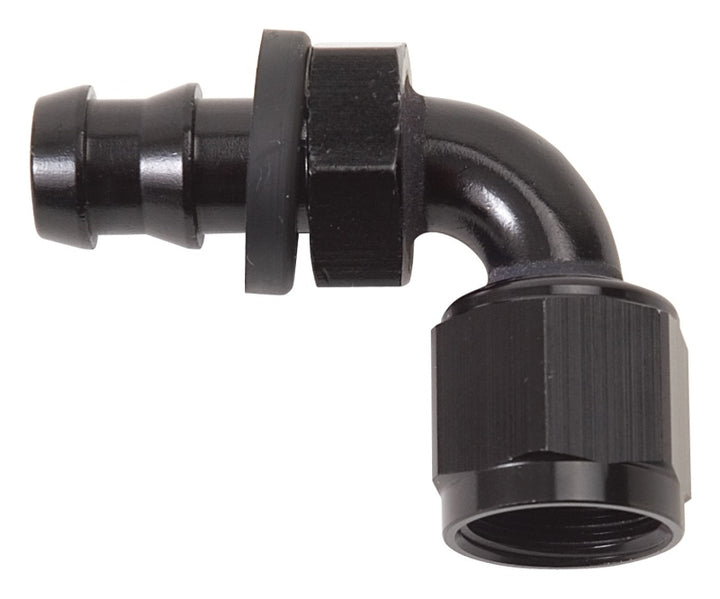 Russell Performance -8 AN Twist-Lok 90 Degree Hose End (Black) - Bull Strap