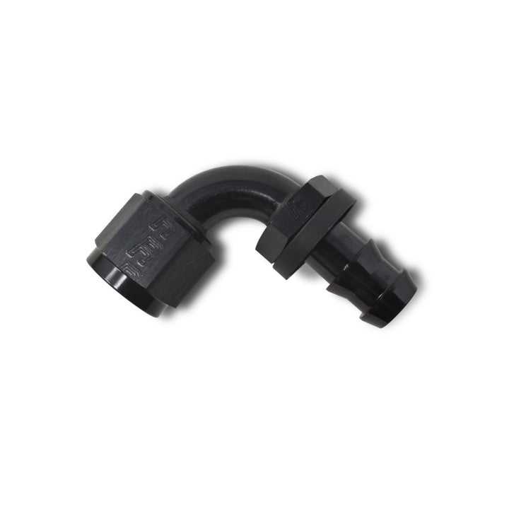 Russell Performance -8 AN Twist-Lok 90 Degree Hose End (Black) - Bull Strap