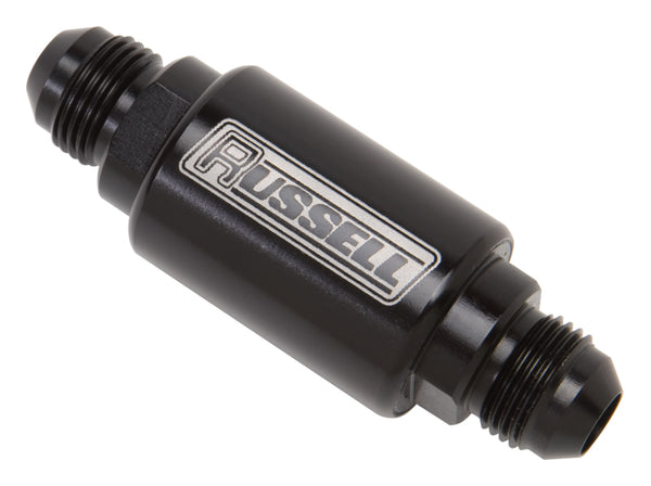 Russell Performance Black Anodized (3in Length 1-1/4in dia. -6 male inlet/outlet) - Bull Strap