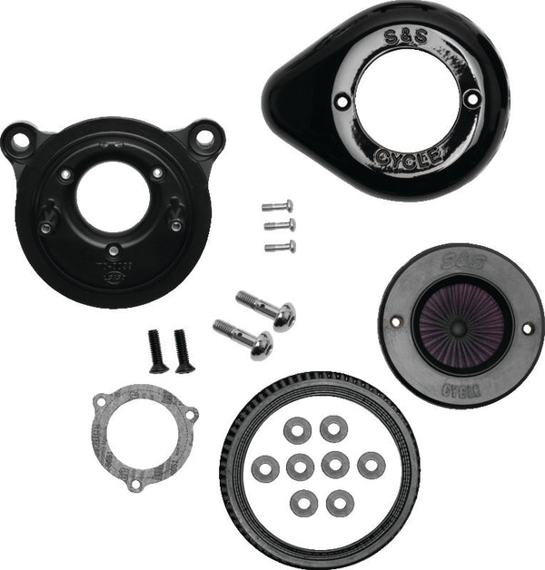 S&S Cycle 01-17 BT Stealth Air Stinger Kit w/ Gloss Black Teardrop - Bull Strap