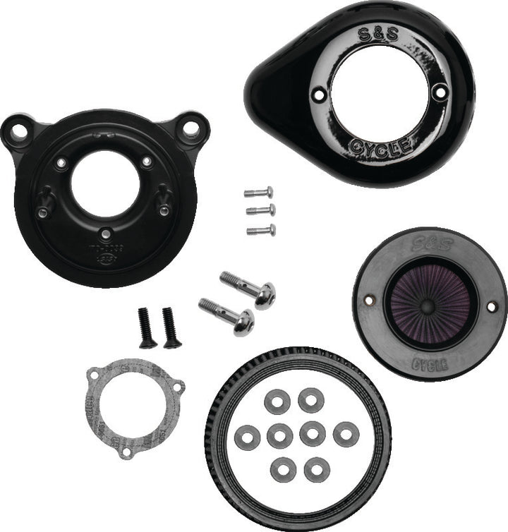 S&S Cycle 01-17 BT Stealth Air Stinger Kit w/ Gloss Black Teardrop - Bull Strap