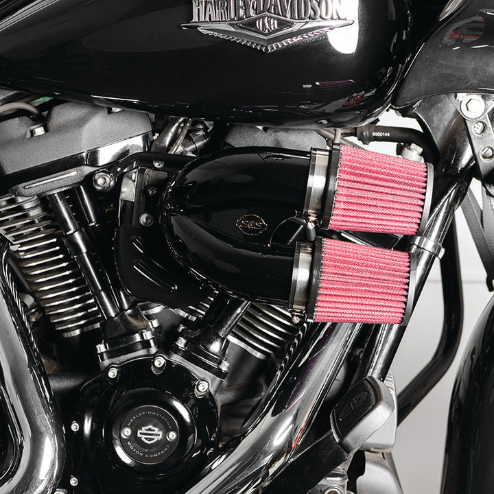 S&S Cycle 17-21 M8 Models Intake Runner Induction Kit - Gloss Black - Bull Strap