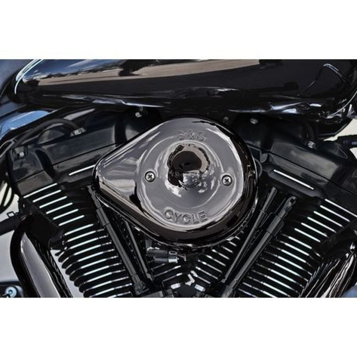 S&S Cycle 17-23 M8 Models Lava Chrome Stealth Teardrop Air Cleaner Kit - Bull Strap