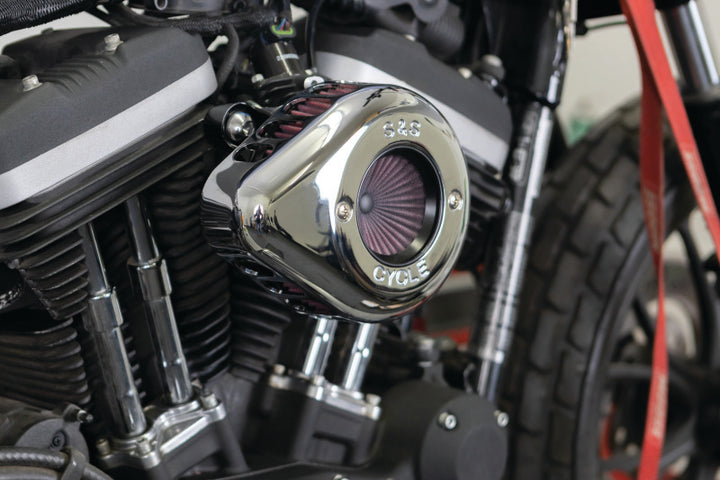 S&S Cycle 2007+ XL Models Stealth Air Stinger w/ Chrome Teardrop - Bull Strap