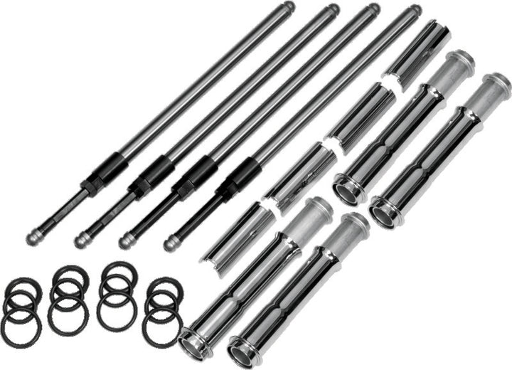 S&S Cycle 2017+ M8 Models Quickee Adjustable Pushrods w/ Cover Keepers - Bull Strap